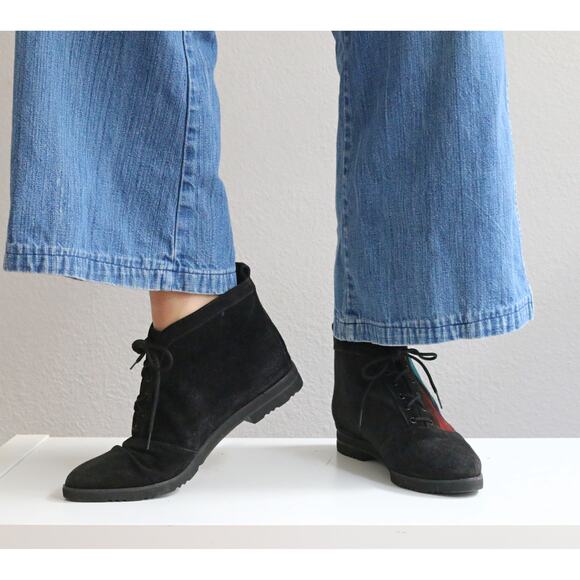 1990's Vintage Skechers Leather Work Boots ~ Women's 6 to 6-1/2 ~ Block Heel - Picture 6 of 10